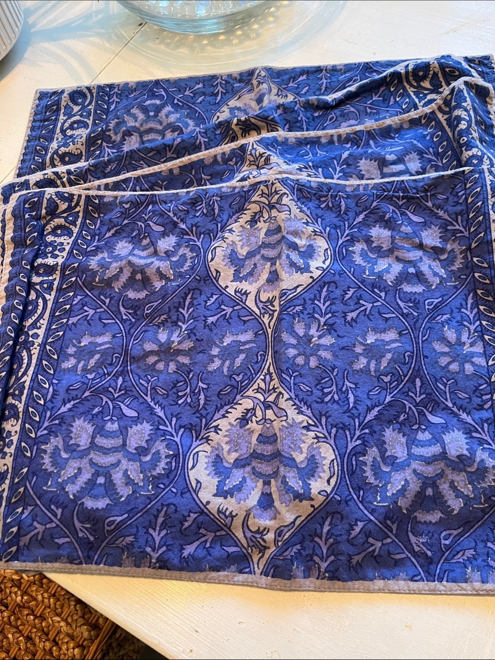 Blue Floral Print Placemats